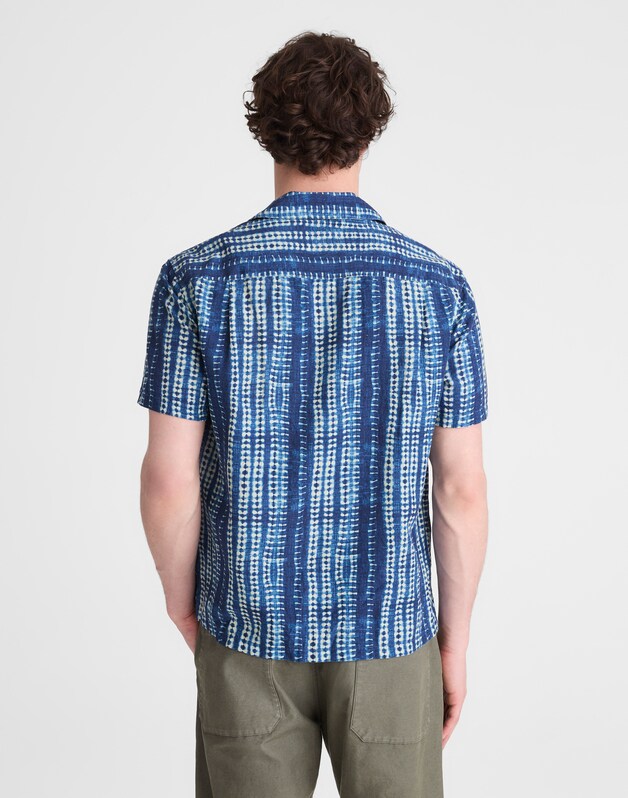 Short-Sleeve Camp Shirt in Archive Linen Blend CLASSIC INDIGO