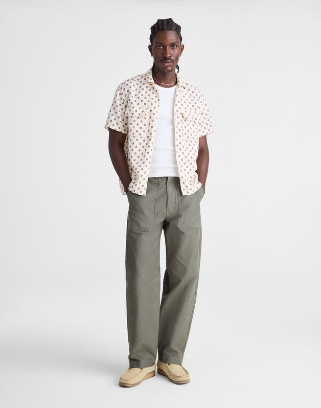 Short-Sleeve Camp Shirt in Archive Linen Blend VINTAGE IVORY