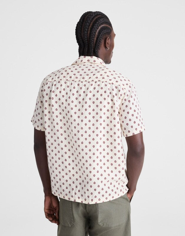 Short-Sleeve Camp Shirt in Archive Linen Blend VINTAGE IVORY