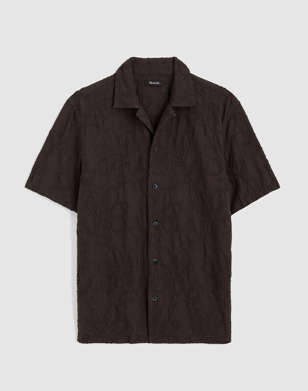 The Short-Sleeve Camp Shirt in Cotton COOL OBSIDIAN