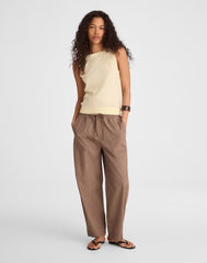 Boatneck Sweater Tank in Merino Wool-Silk Blend SHEER PINEAPPLE