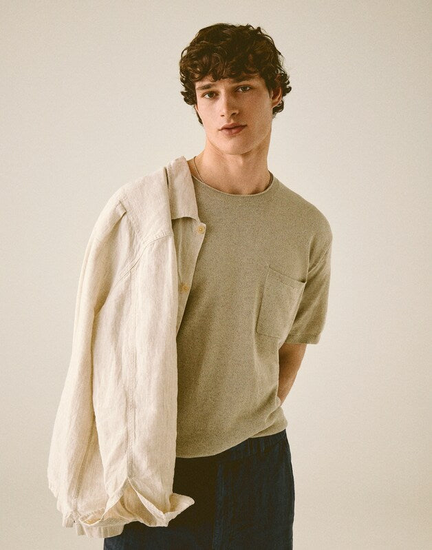 Rollneck Sweater Tee HEATHER PALE PEWTER