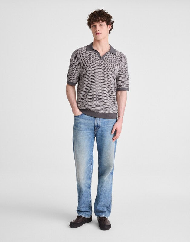 Johnny-Collar Sweater Polo STORMY SPRUCE