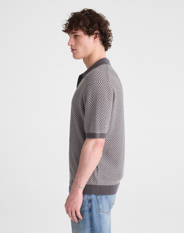 Johnny-Collar Sweater Polo STORMY SPRUCE