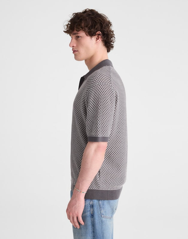 Johnny-Collar Sweater Polo STORMY SPRUCE