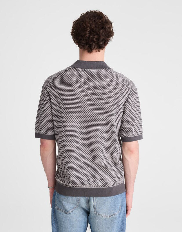 Johnny-Collar Sweater Polo STORMY SPRUCE