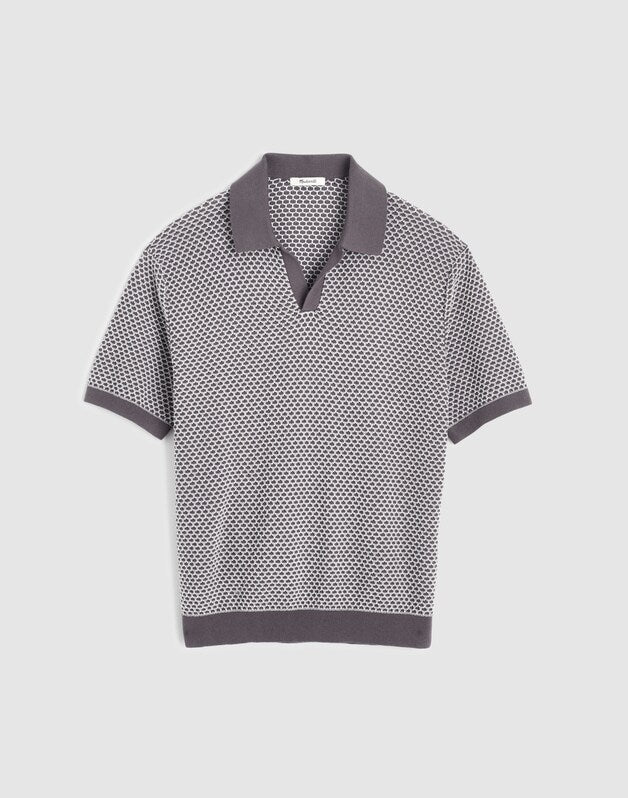Johnny-Collar Sweater Polo STORMY SPRUCE