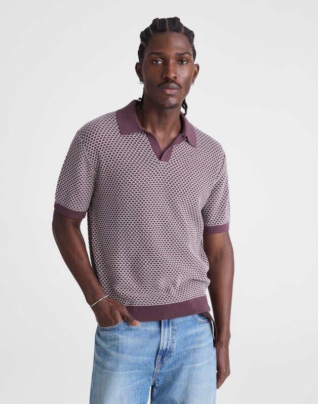 Johnny-Collar Sweater Polo RUM RAISIN