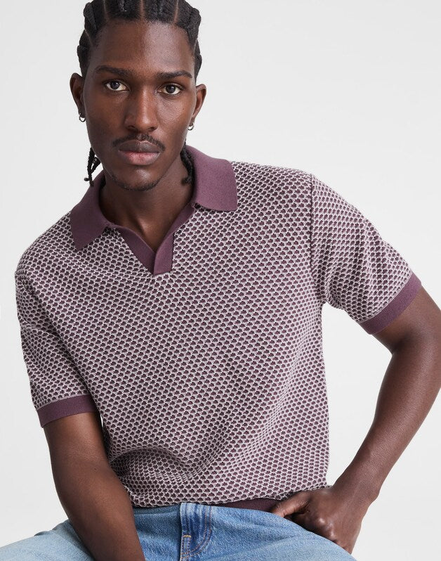 Johnny-Collar Sweater Polo RUM RAISIN
