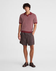 Single-Button Sweater Polo DUSTY MERLOT