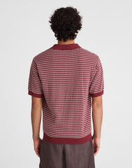 Single-Button Sweater Polo DUSTY MERLOT