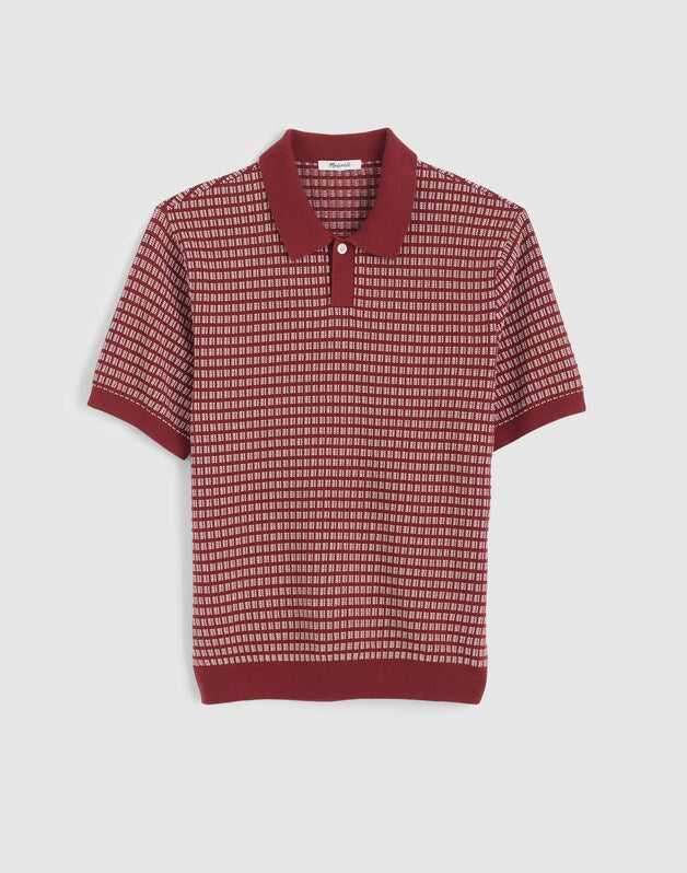 Single-Button Sweater Polo DUSTY MERLOT