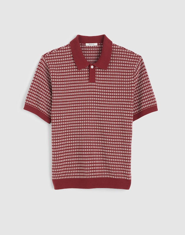 Single-Button Sweater Polo DUSTY MERLOT