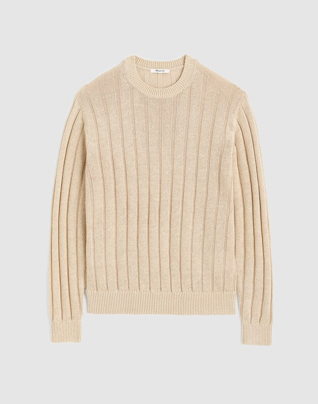 Crewneck Sweater in DuneRib Linen NATURAL