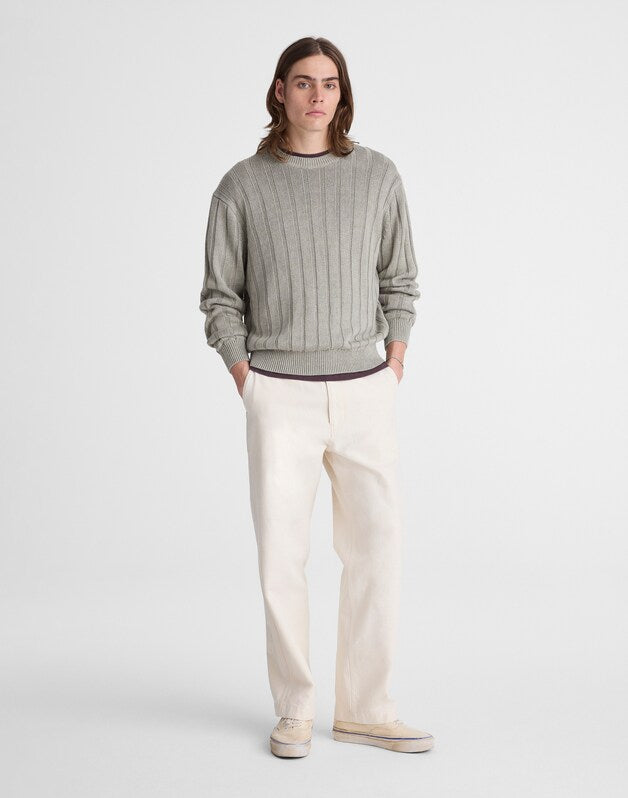 Crewneck Sweater in DuneRib Linen LIGHT SAGE