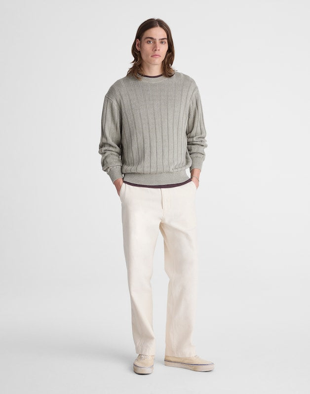 Crewneck Sweater in DuneRib Linen LIGHT SAGE
