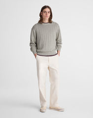 Crewneck Sweater in DuneRib Linen LIGHT SAGE