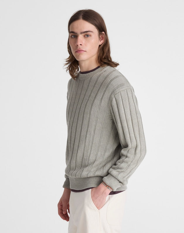 Crewneck Sweater in DuneRib Linen LIGHT SAGE