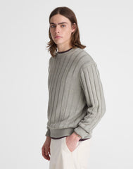 Crewneck Sweater in DuneRib Linen LIGHT SAGE
