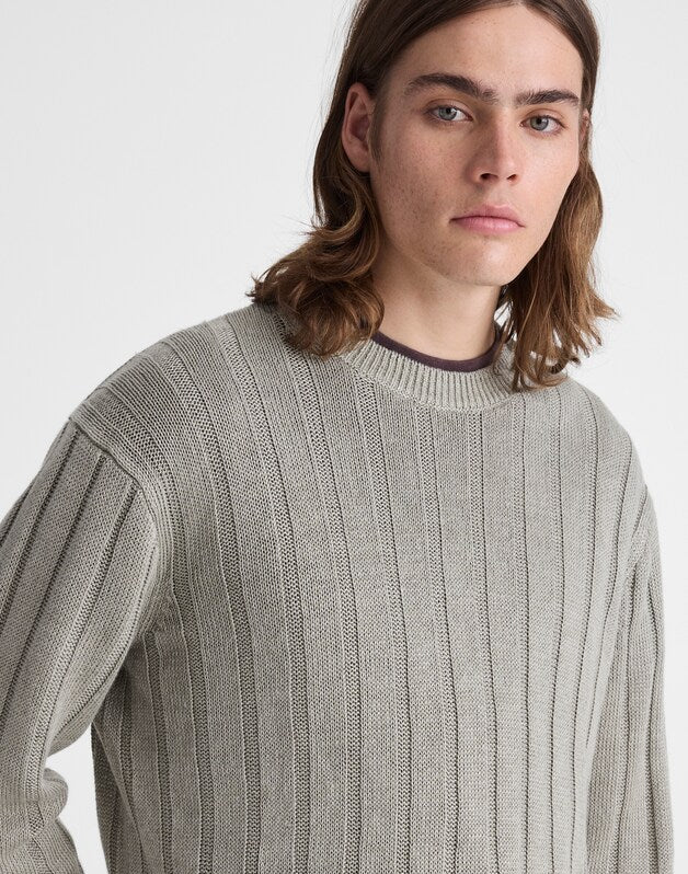 Crewneck Sweater in DuneRib Linen LIGHT SAGE