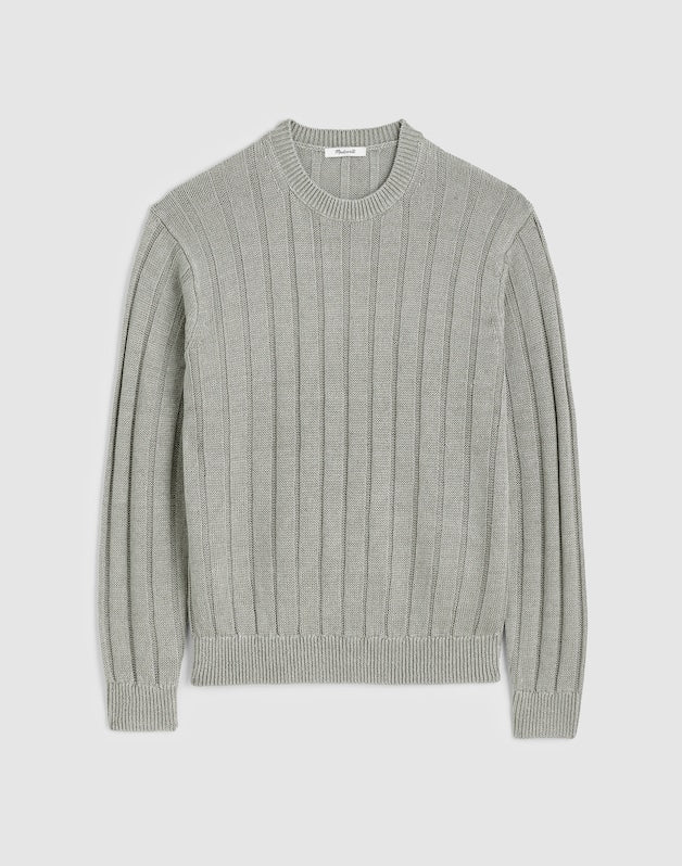 Crewneck Sweater in DuneRib Linen LIGHT SAGE