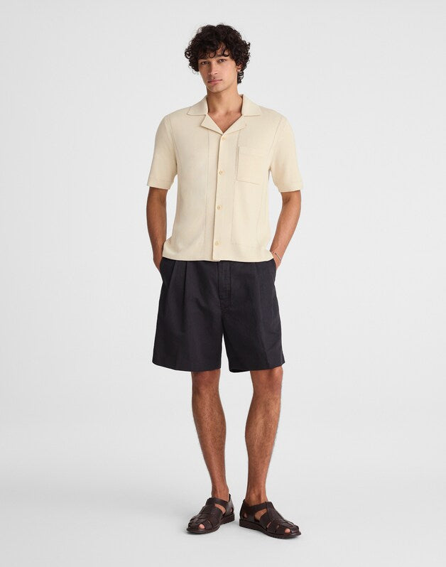 Knit Short-Sleeve Boxy Shirt DUSTY PEARL