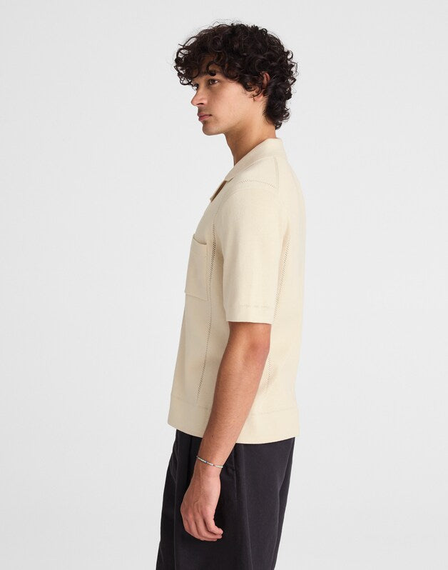 Knit Short-Sleeve Boxy Shirt DUSTY PEARL