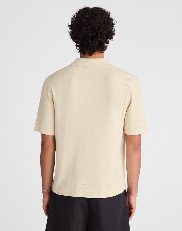 Knit Short-Sleeve Boxy Shirt DUSTY PEARL