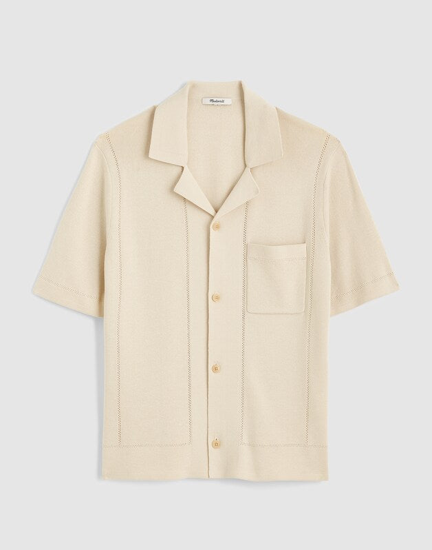 Knit Short-Sleeve Boxy Shirt DUSTY PEARL