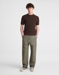 Textured-Stitch Sweater Tee CHOCOLATE