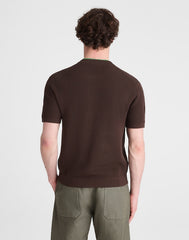 Textured-Stitch Sweater Tee CHOCOLATE