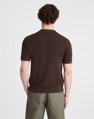 Textured-Stitch Sweater Tee CHOCOLATE
