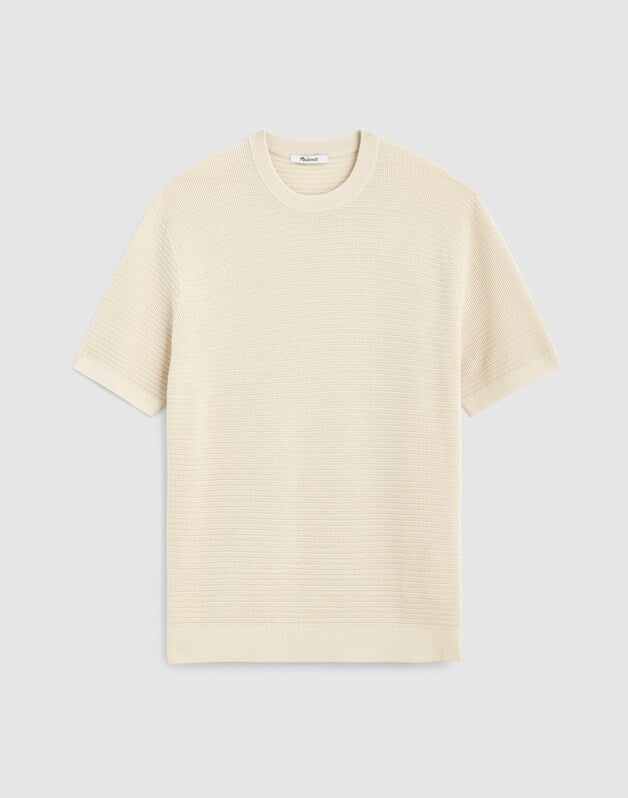 Textured-Stitch Sweater Tee DUSTY PEARL