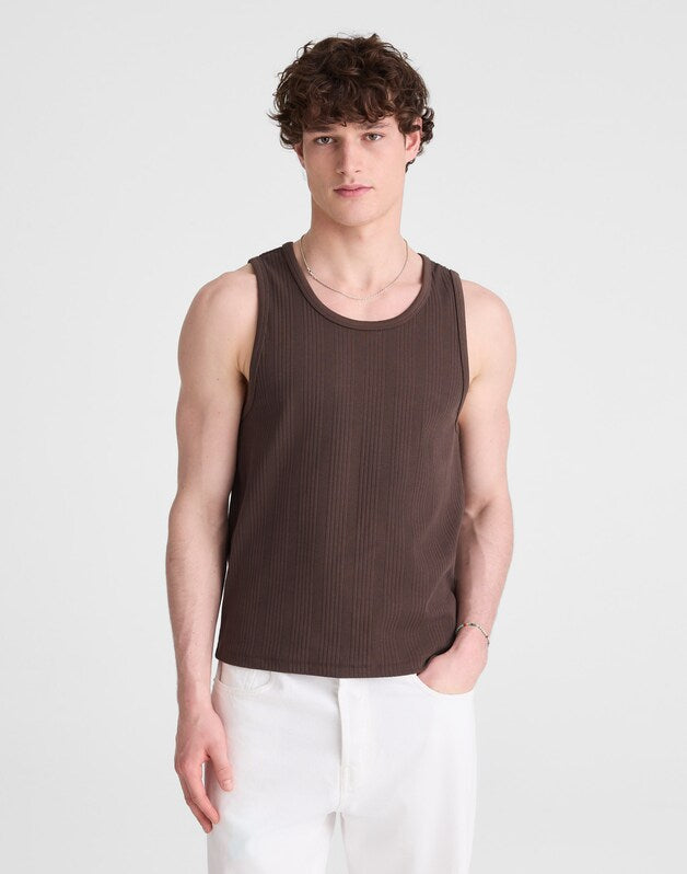 Textured Tank CHOCOLATE