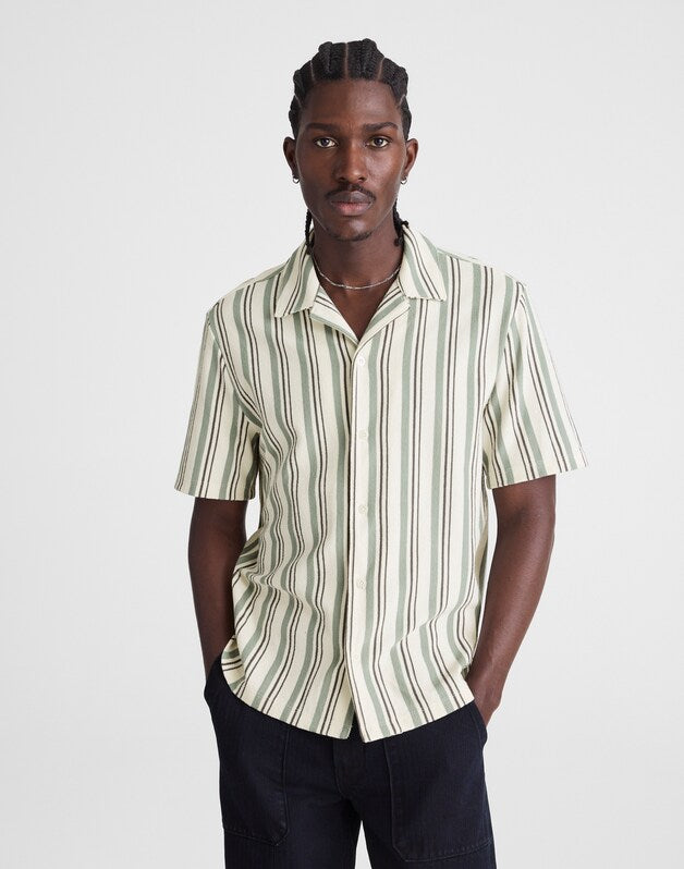 The Camp Shirt in Seaport Terry FROSTED CYPRESS