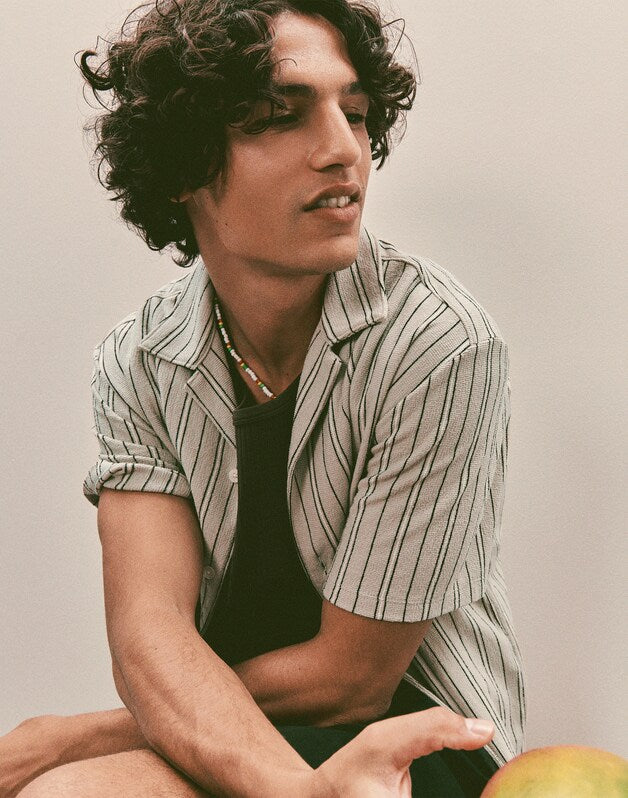 The Camp Shirt in Seaport Terry DUSTY CELADON