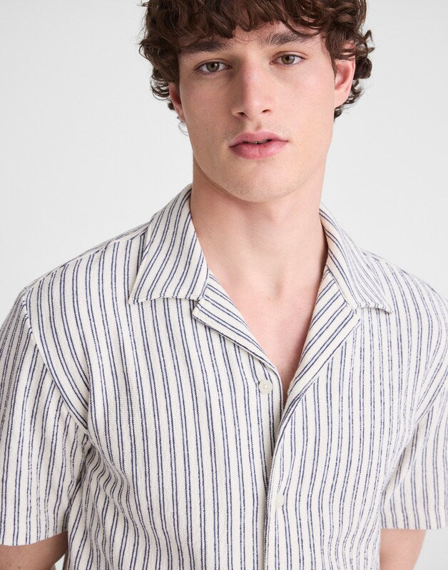 The Camp Shirt in Seaport Terry PETROL NAVY