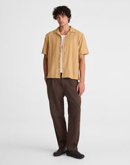 The Camp Shirt in Seaport Terry GOLDEN KHAKI