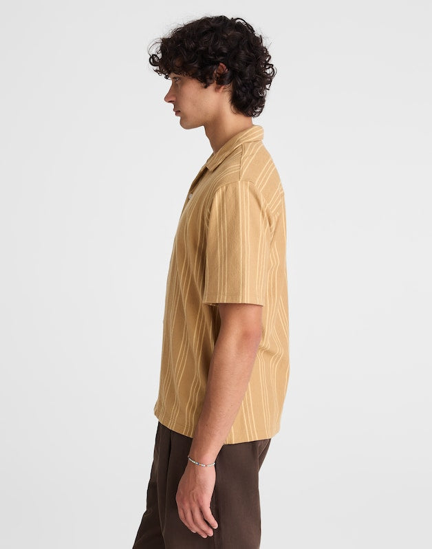 The Camp Shirt in Seaport Terry GOLDEN KHAKI
