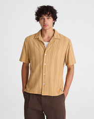 The Camp Shirt in Seaport Terry GOLDEN KHAKI
