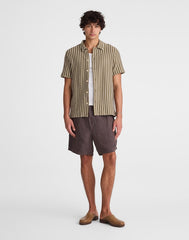 Textured-Knit Short-Sleeve Shirt OLIVE