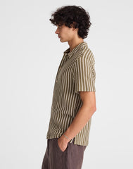Textured-Knit Short-Sleeve Shirt OLIVE