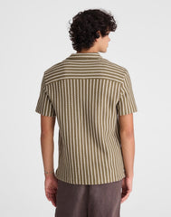 Textured-Knit Short-Sleeve Shirt OLIVE