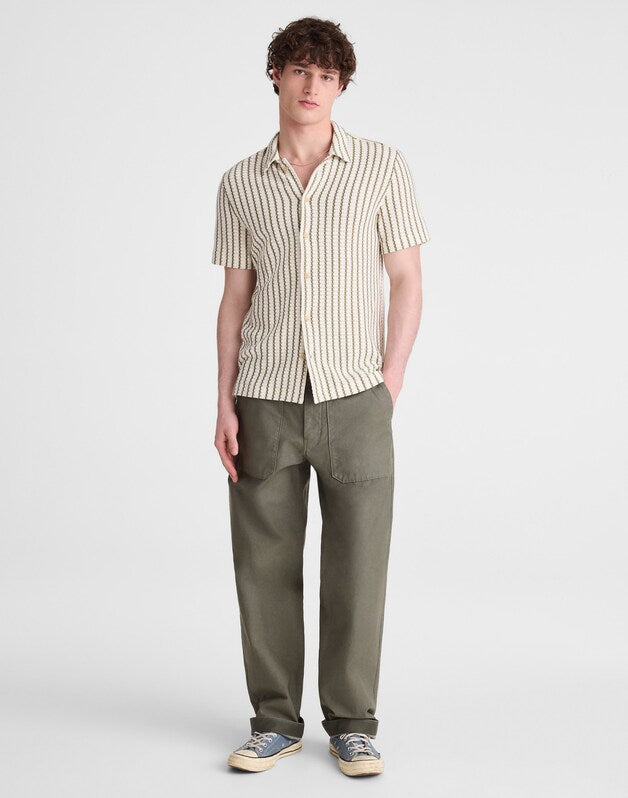 Textured-Knit Short-Sleeve Shirt VINTAGE IVORY