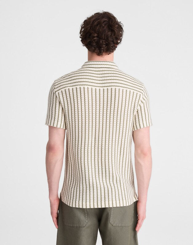 Textured-Knit Short-Sleeve Shirt VINTAGE IVORY