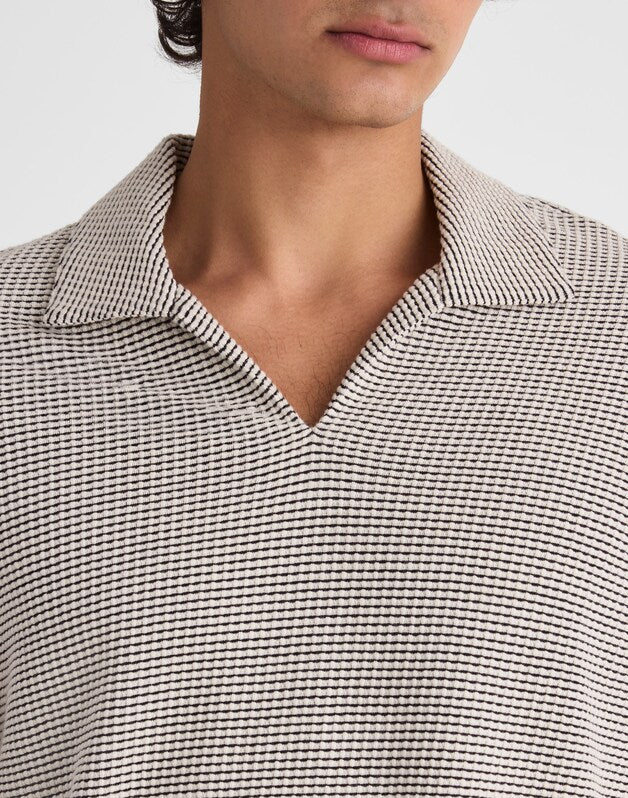 Skipper Polo in Jacquard TOASTED CASHEW