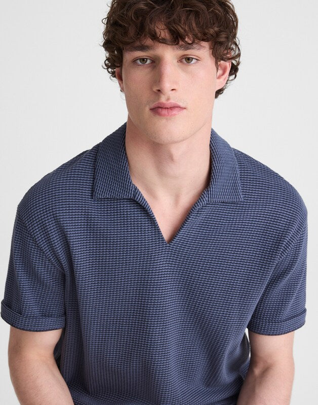 Skipper Polo in Jacquard HEIRLOOM BLUE OVERDYE STRIPE