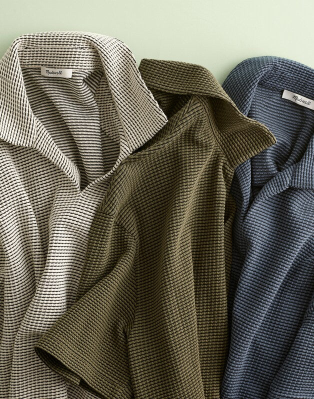 Skipper Polo in Jacquard HEIRLOOM BLUE OVERDYE STRIPE