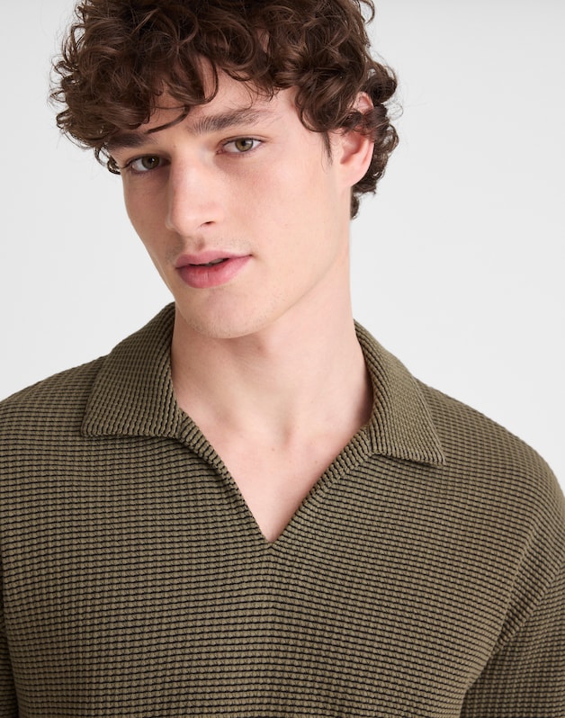 Skipper Polo in Jacquard CAPERS OVERDYE STRIPE