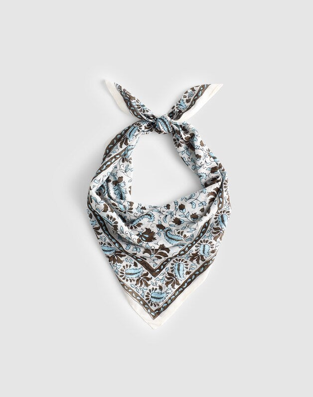 Medium Bandana in Cotton BLK PRINT CHINTZ DK